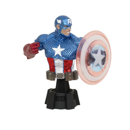 Marvel Comics - Buste 1/7 Captain America (Holo Shield) Sdcc 2023 Exclusive 15 Cm