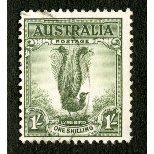 Timbre Oblitéré Australia, Lyre Bird, Postage, One Shilling, 1