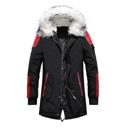 Doudoune Homme Hiver Outwear Blouson Sport Chaud Manteau Militaire Parka Fausse Fourrure Avec Coupe-Vent Vêtement Masculin