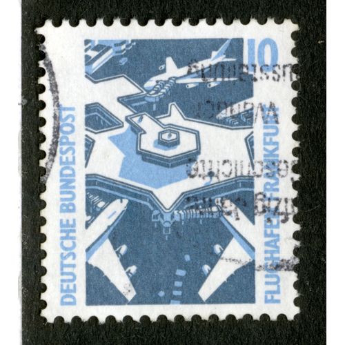Timbre Oblitéré Deutsche Bundespost, Flughafen Frankfurt, 10