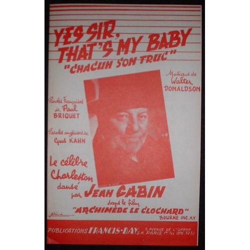 Archimede Le Clochard * Jean Gabin *  Gilles Grangier - 1958 - Partition Originale 27*17 Cm * 4 Pages *