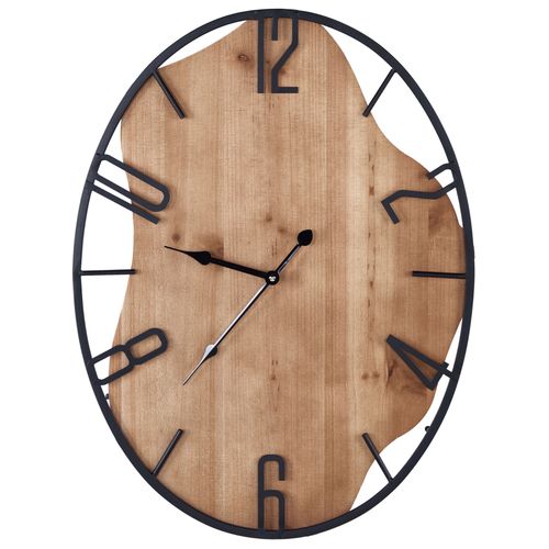 Horloge murale 46 x 60 cm bois clair et noir MEYNES