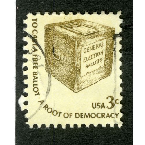 Timbre Oblitéré Usa, To Casta Free Ballot, A Root Of Democracy, 3 C