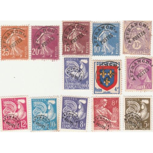 13 Timbres Préoblitérés De France Emis Entre 1922 Et 1960