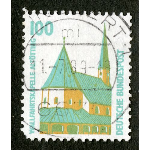 Timbre Oblitéré Deutsche Bundespost, Wallfahrtskapelle Altötting, 100