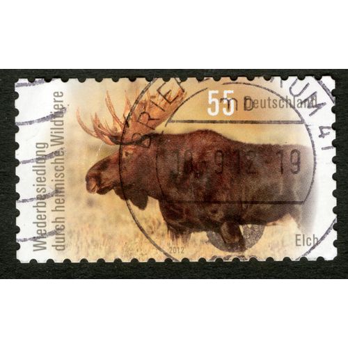 Timbre Oblitéré Deutschland, Elch, Wiederbesiedlung Durch Heimische Wildtiere, 2012, 55
