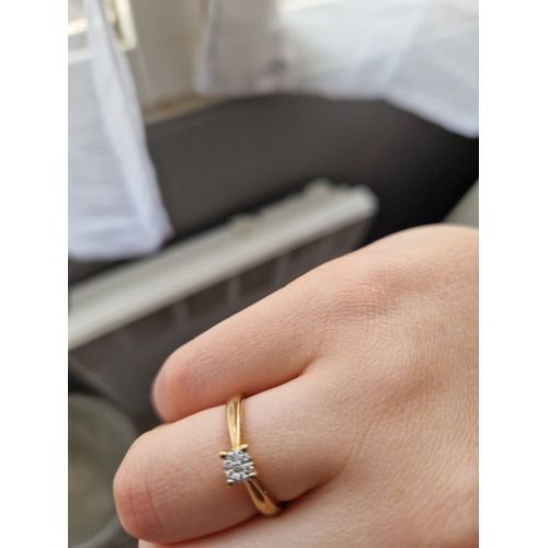 Bague Solitaire Sur Or Jaune