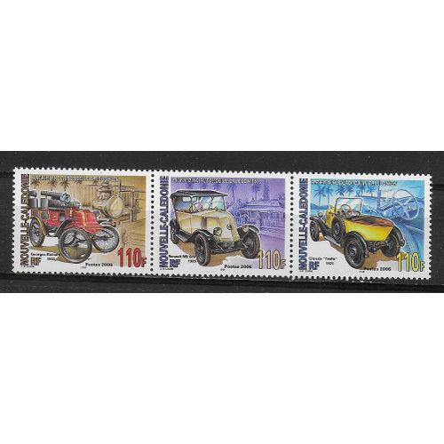Nouvelle-Caledonie 2006 : Automobiles De Collection : Patrimoine Calédonien : Série Entière De 3 Timbres À 330 F. Neufs ** Attenants
