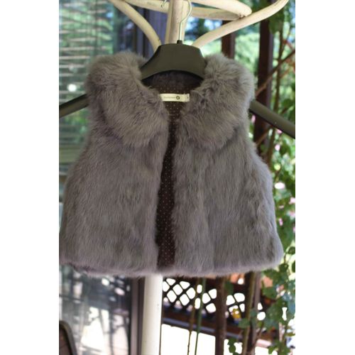 Adorable Gilet Sans Manches En Fourrure Troizenfants - Article Neuf - Taille Étiquetée : 3ans