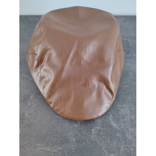 Chic Et Élégant Béret Marron En Simili Cuir Pour Hommes
