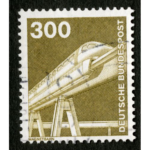 Timbre Oblitéré Deutsche Bundespost, Magnetbahn, 300