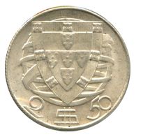 Pièce 2,5 Escudos Portugal - 1946