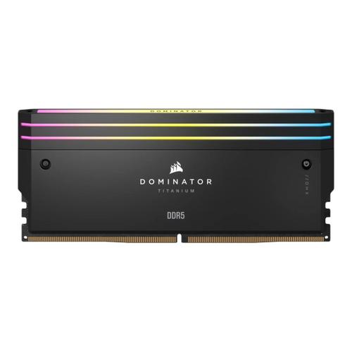 CORSAIR Dominator Titanium RGB - DDR5 - kit - 48 Go: 2 x 24 Go - DIMM 288 broches - 7200 MHz / PC5-57600 - CL36 - mémoire sans tampon - noir