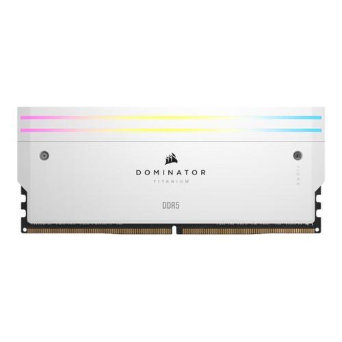 CORSAIR Dominator Titanium RGB - DDR5 - kit - 64 Go: 2 x 32 Go - DIMM 288 broches - 6400 MHz / PC5-51200 - CL32 - 1.40 V - mémoire sans tampon - blanc