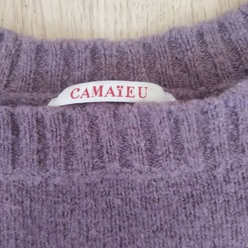 Pull Violet Camaïeu 36 Laine Moelleux