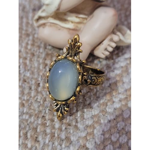 Bague En.Calcedoine Ajustable