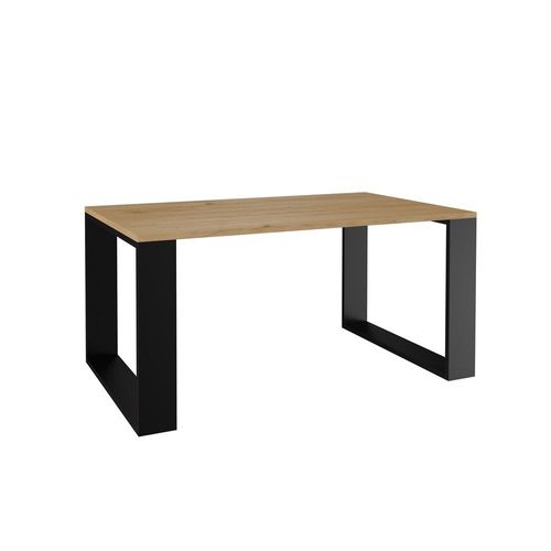 Alada - Table Basse Rectangulaire Style Industriel - 90x58x50 Cm - Table À Café - Chêne