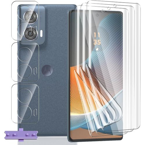 [3+3 Pièces] Protection D'écran Pour Motorola Moto Edge 50 Fusion, Hd Souple Tpu Film Et Verre Trempé Protecteur D'objectif Caméra, Protection Écran Flexible Pour Moto Edge 50 Fusion