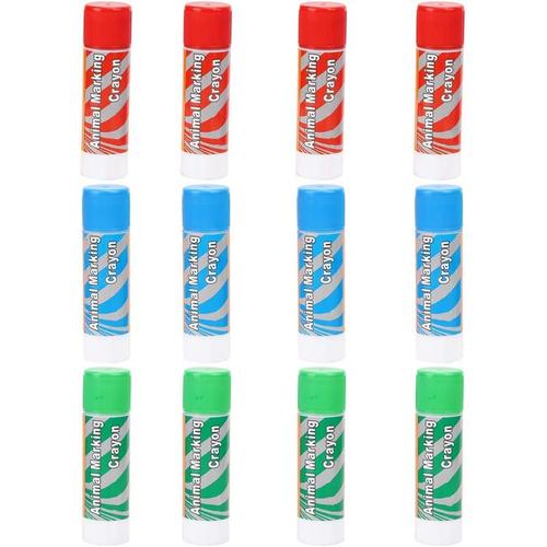 12 PièCes Grands Crayons De Marquage Du BéTail Crayon De Marqueur De BéTail Rouge Vert Bleu Marqueurs De Couleur Pour Porcs