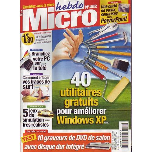 Hebdo Micro  N° 452 : 40 Utilitaires Gratuits