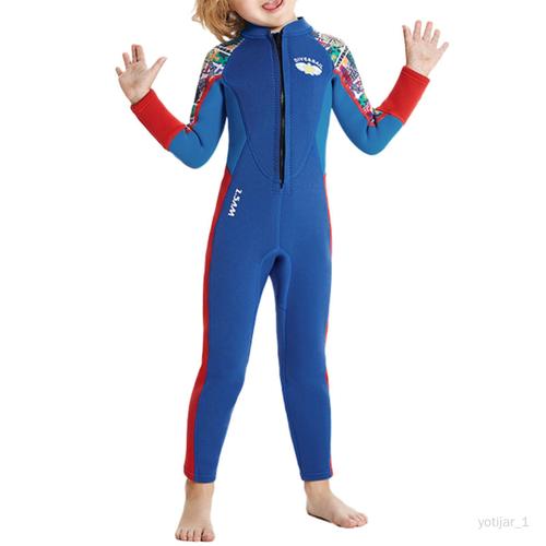 Combinaison De Protection Contre Cutanées Pour Enfants, Tenue Chaude À Manches Longues, Combinaison Humide, Combinaison De Plongée En Xl Bleu