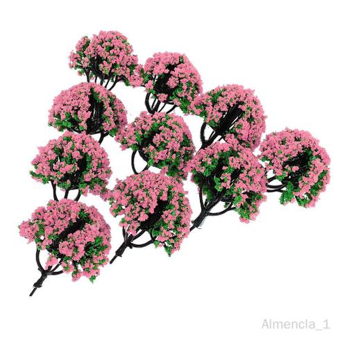 10pcs Arbres Fleurs Kits De Construction Classique Jouets 1: 200 Train Railroad Scène Paysage 5cm Rose