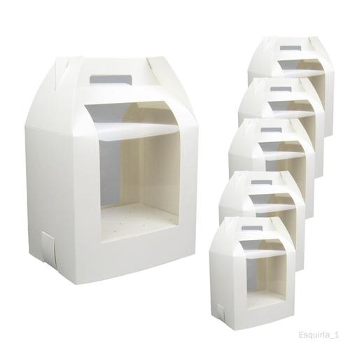 Boîtes porte-gâteaux 6 pièces, présentoir de sucettes pour fête, mariage, Blanc