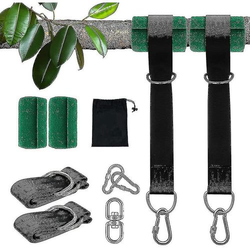 Kit de sangles de suspension pour balan?oire d'arbre, 2x5 pieds, cintre robuste avec mousquetons, protecteurs d'arbre et crochet pivotant, liquidation