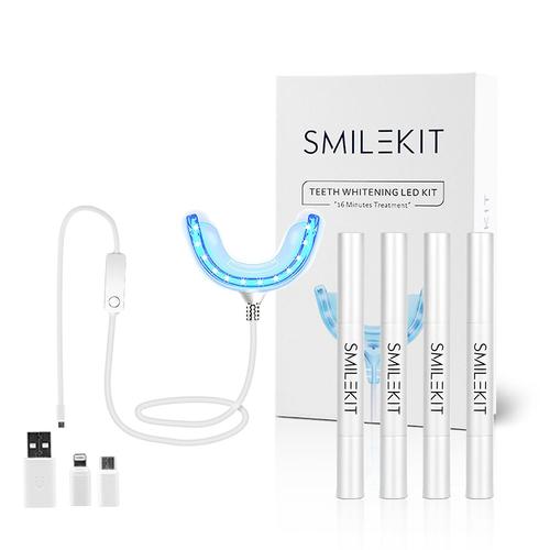 Lumi¿¿Re D'acc¿¿L¿¿Rateur De Blanchiment Des Dents, Lumi¿¿Re Led Bleue 16 Fois Plus Puissante, Plateau Buccal, Plateaux Lumineux Pour Rehausseur De Blanchiment Des Dents, Connect¿¿S Avec Iphone/Android/Usb Blanc