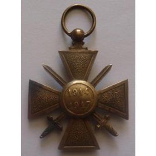 Croix De Guerre 1914-1917 Sans Ruban