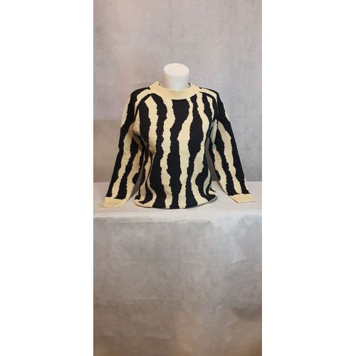 Pull Zebre Beige Femme Mg Monogram Paris Taille Unique