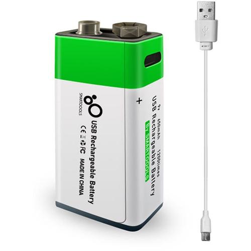 Port De Type C Rechargeable 9V Lithium Battery 650Mah Tension Constante De Haute Capacite Recharge Rapide Utilite Respectueuse De L'Environnement Batterie Reutilisable Pour La Guitare De Microphone, 1 Batterie