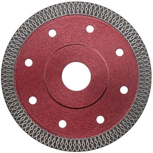 Disque de coupe diamant fin 115 mm rouge pour meuleuse d'angle coupe porcelaine, carrelage, granit, marbre, céramique, pierre, brique