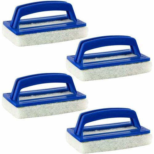 Brosse Éponge Brosse Ligne D'Eau, Brosse De Nettoyage Brosse De Piscine En Plastique Avec Poignées Brosse, Outil De Nettoyage Pour Nettoyer Piscine Spa Baignoires Plancher Mur, 4 Pcs -Bleu