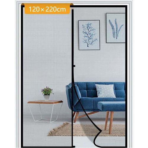 Porte Moustiquaire, Maille Ultra Fine En Fibre De Verre, Anti-Moustiques & Anti-Insects, Porte Mouches Anti Poussière, 120 X 220cm Noir