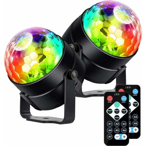 Projecteurs Pour Scène Boule Disco Lumières Disco 2 Pack, Lumière Soirée Lampe De Scène Éclairage De Discothèque Projecteur Effet Spot Stade Télécommande, Pour Noël, Enfants, Fête, Bar, Anniversaire,