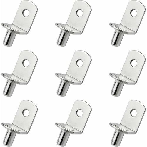 30 Pièces Chevilles de Support d'Étagère Goupille de Support d'Etagère en Métal Taquets pour Etagères L Forme Support Équerre Pour bois ou Verre Armoire Placard Bibliothèque(6mm)