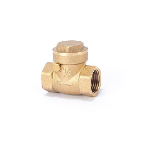 1pcs clapet anti-retour de robinet de collecteur d'eau, clapet anti-retour pivotant Dn15 1/2 femelle en laiton clapet anti-retour d'eau clapet anti-retour à filetage à sens unique pour empêcher le ref