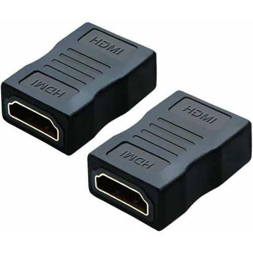 Adaptateur HDMI femelle vers femelle, pack de 2 coupleurs HDMI haute vitesse 4K & 3D Extender pour TV Roku PS3/PS4 et extension de vos appareils HDMI