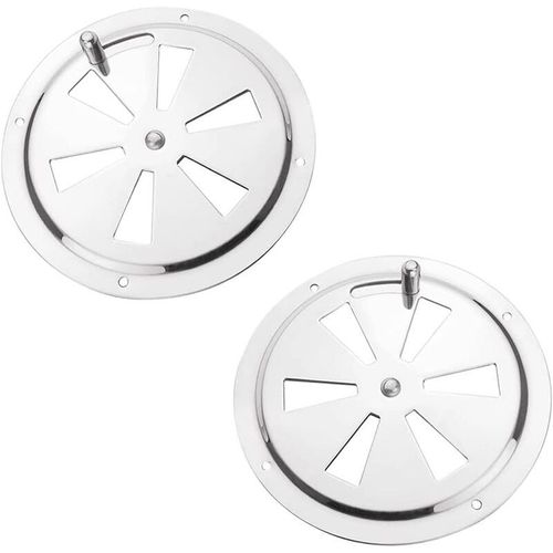 Grille de Ventilation Ronde 2 Pièces Évent d'Aération en Acier Inox Grille de Ventilation Inox Grille D'évacuation Air Grille d'aération 125 mm,Ouverture d'aération Réglable pour Ventilation
