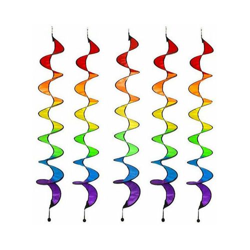 Décoratif de jardin 5Pcs Animal Spirale Moulin à Vent, Girouette Spirale, pour Pelouse, Jardin, Cour, Extérieur Décor, Moulin À Vent en Spirale