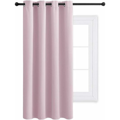 Rideau Salon Occultant - Rideaux À Oeillets De Fenêtre Occultants Uni Décoration De Maison, Isolation Thermique Et Phonique Pour Des Travailleurs De Nuit, 132 X 158 Cm, 1 Pc, Rose Clair