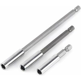 Porte Embouts Magnétique Extension de Vissage Tournevis Tige Hexagonal 60mm 100mm 150mm Rallonge Embout Visseuse 3Pcs 1/4