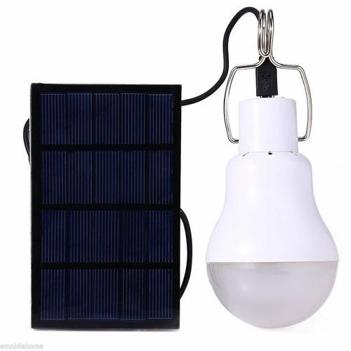 Lampe Solaire Portable À Ampoule Led À Énergie Solaire Avec Panneau Solaire Pour Jardin, Terrasse, Intérieur, Extérieur, Randonnée, Camping, Tente, Éclairage De Pêche