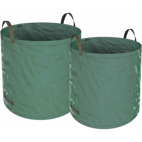 Sac à déchets de jardin 2 pièces Sac à déchets de jardin robuste - Autoportant et pliable, résistant aux déchirures - Sacs à ordures réutilisables de 272 litres pour les déchets de jardin Coupe du feuillage vert