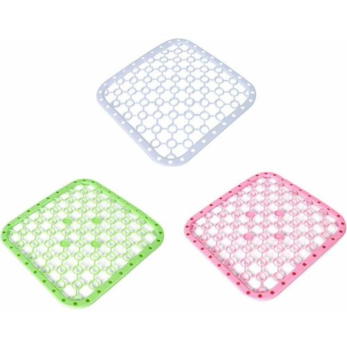 Protecteur D'évier De Fond En Plastique Tapis D'évier De Cuisine Accessoires De Bassin Tapis D'évier Antidérapant Tapis De Vaisselle Tapis D'évier Pour Évier Et Évier Avec Trous De Vidange 3pcs,