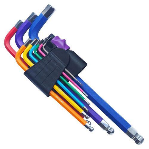 Jeu de clés Torx à douille hexagonale 9 pièces, clé Allen Torx couleur 1.5-10mm,