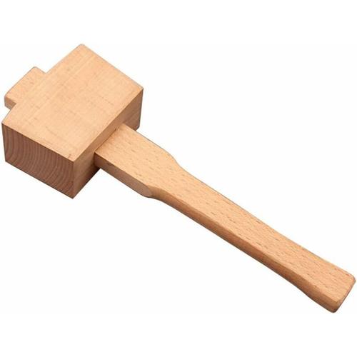 Marteau Marteau en bois de hêtre avec poignée confortable Marteau à bois avec surface de frappe inclinée pour outils de menuiserie de bricolage (245 mm)