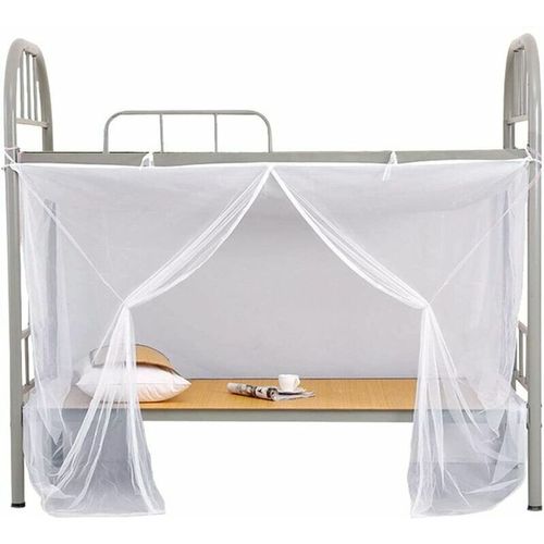 Moustiquaire Lit Superposé Blanc Pour Dortoir D'étudiants À Trous Fins De 1,5 X 2 M