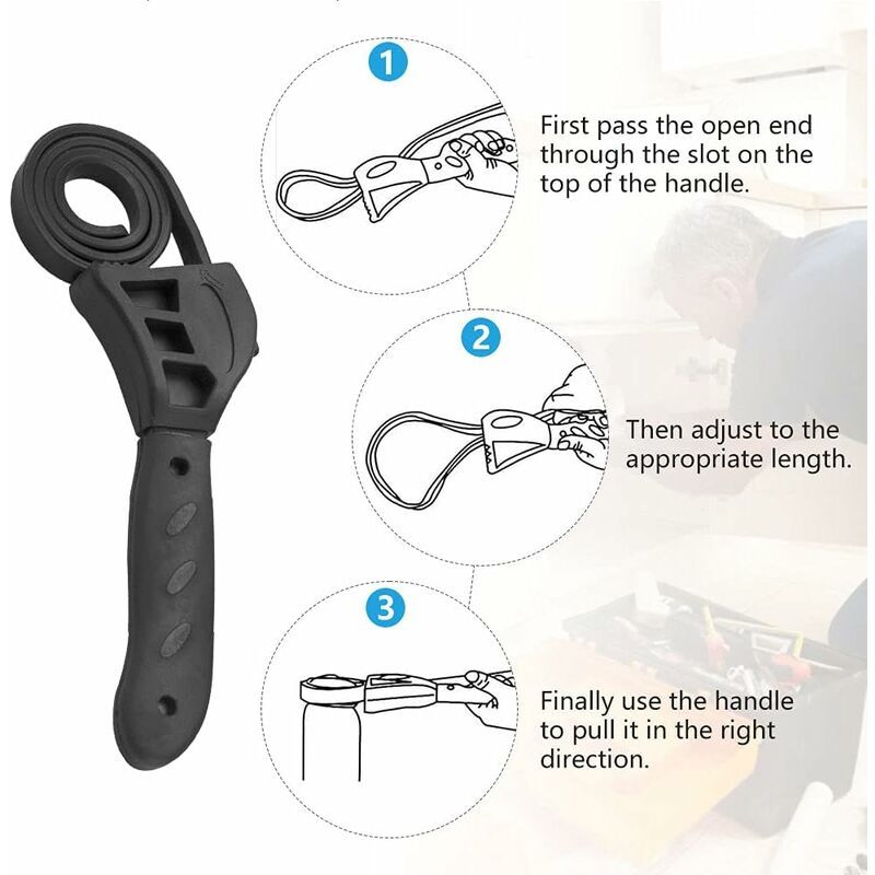 Clef  Sangle En Caoutchouc 500mm Cl  Sangle Desserrage Fi... - 5